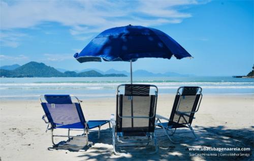 Praia das Toninhas com vista das ilhas