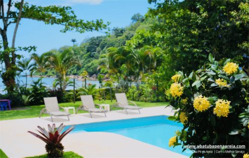Vista da piscina desde a suíte 1