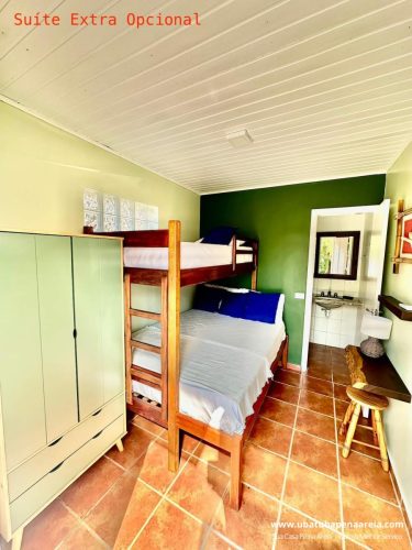 Suíte extra opcional com cama de casal e cama auxiliar no beliche